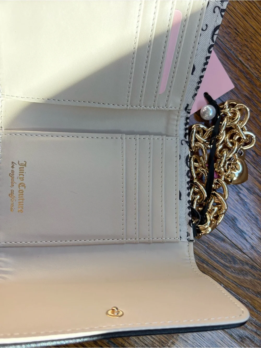 Juicy Couture Black Embossed Logo Keychain Wallet